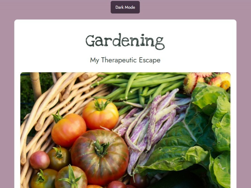 Screenshot of Static website landing page